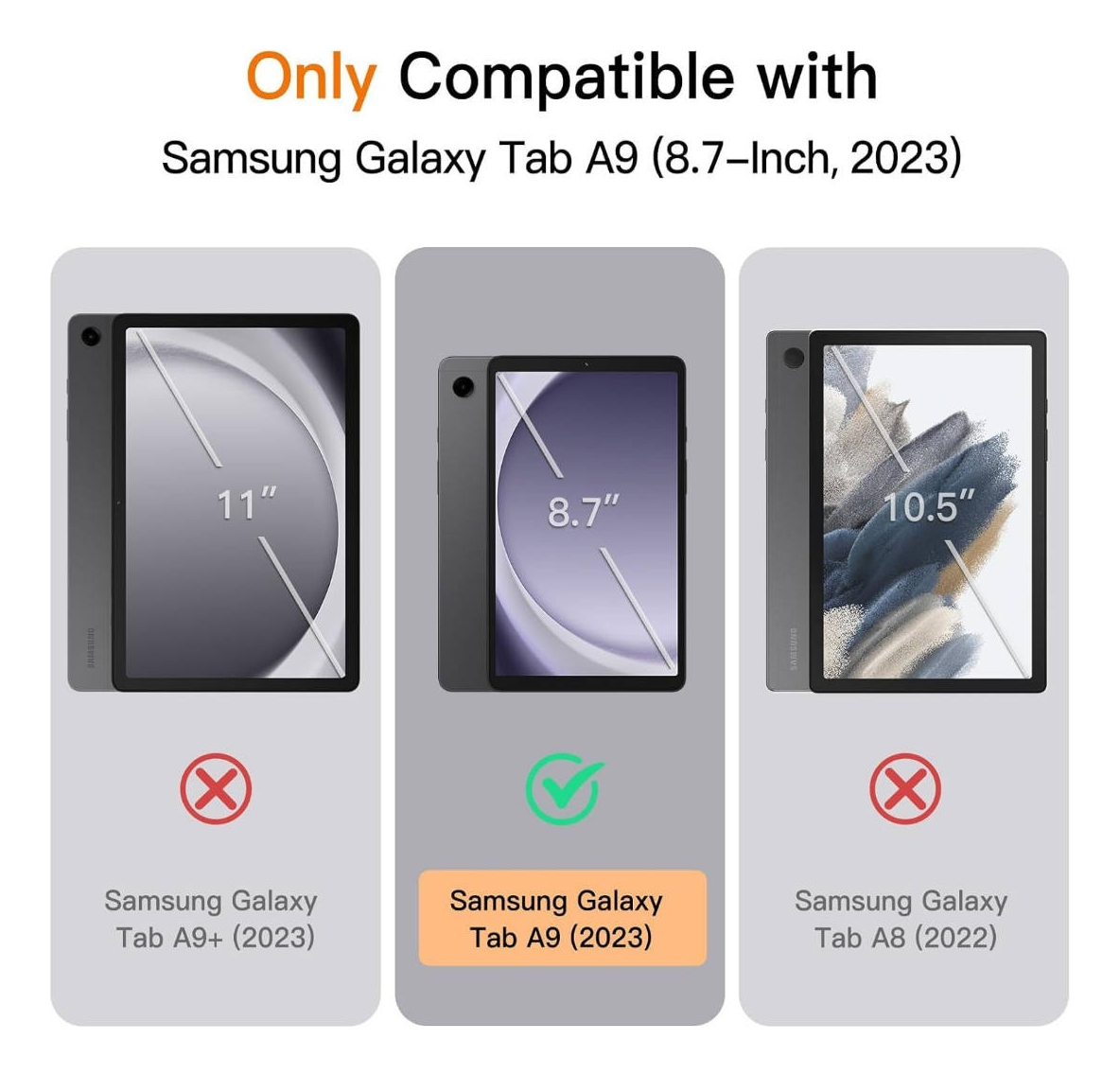 CASE PARA GALAXY TAB A11 8.7 X130 X133 FUNDA ESTUCHE NEGRO - 2