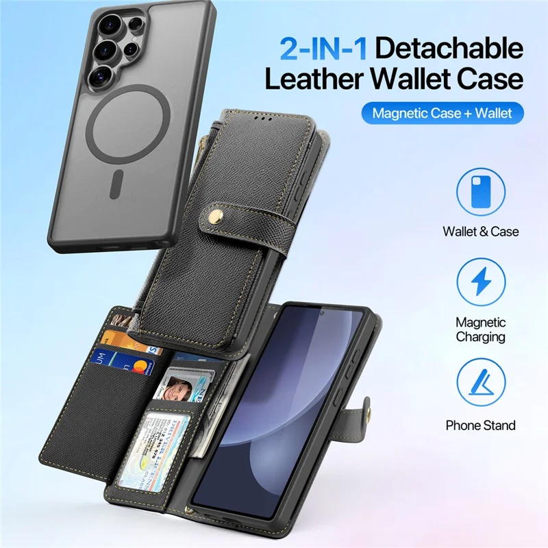 CASE + FLIP COVER (MAG) LEATHER PARA GALAXY S25 ULTRA (2025) - 3