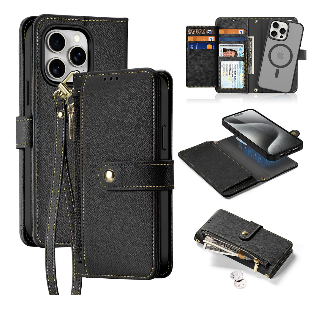 CASE + FLIP COVER (MAG) LEATHER PARA IPHONE 15 PRO MAX 6.7 - 1