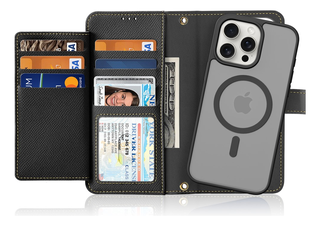 CASE + FLIP COVER (MAG) LEATHER PARA IPHONE 15 PRO MAX 6.7 - 2