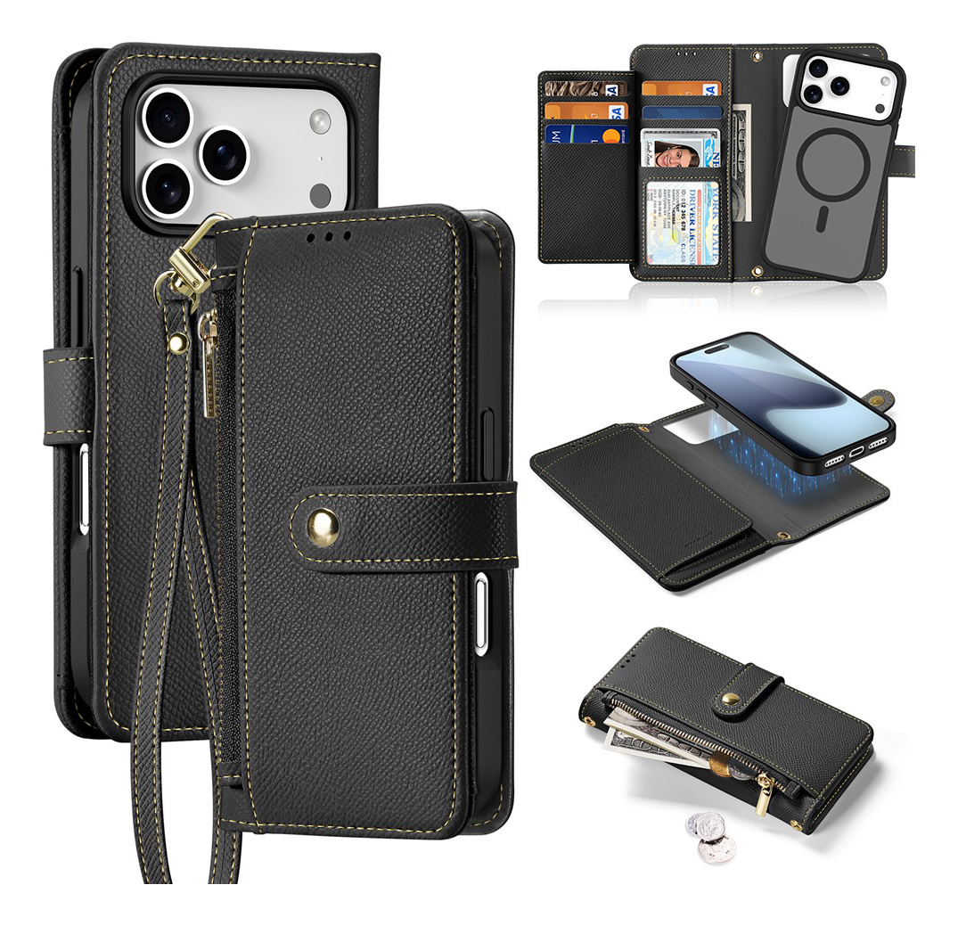 CASE + FLIP COVER (MAG) LEATHER PARA IPHONE 17 PRO MAX 6.9 - 1