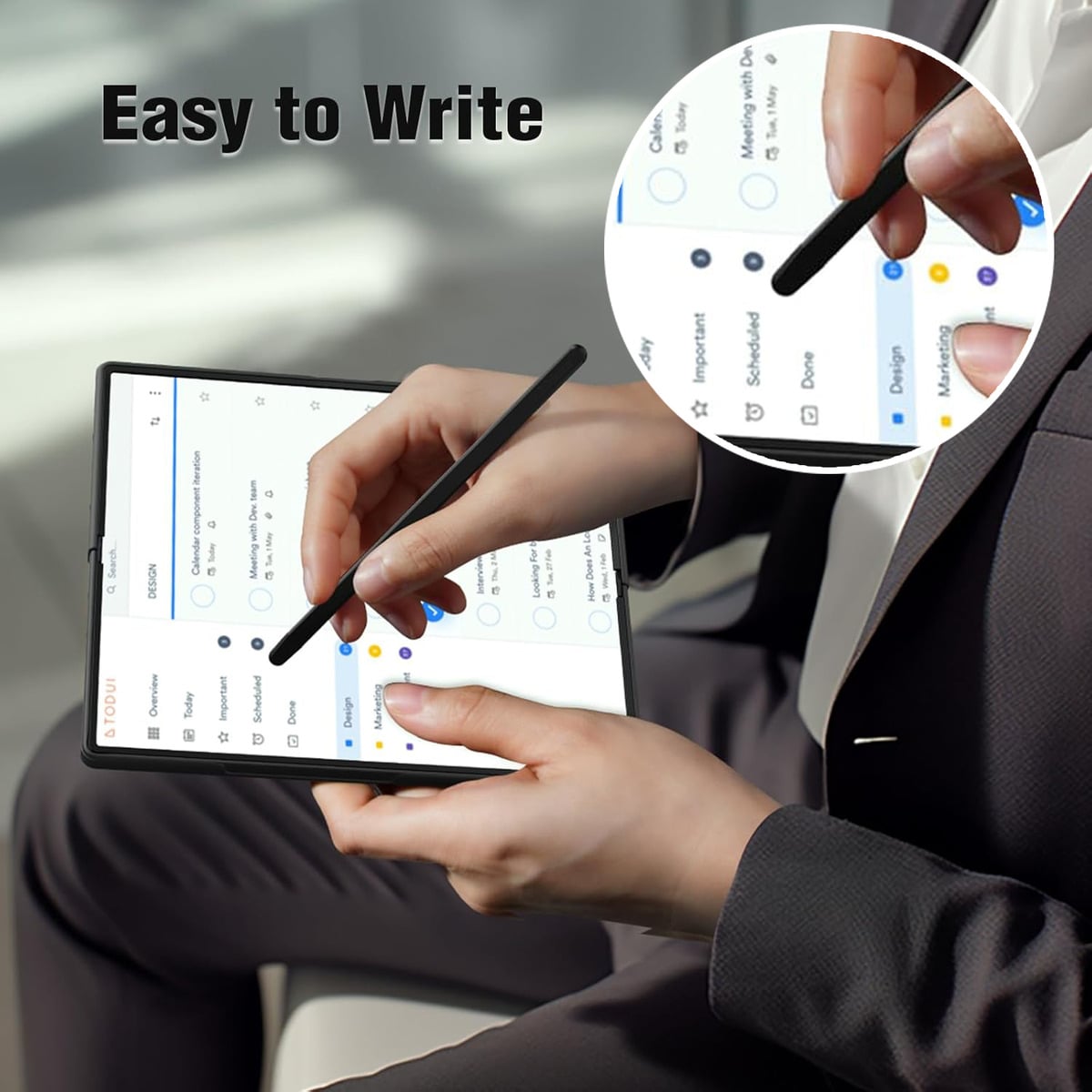 FUNDA CASE + LAPIZ PARA GALAXY Z FOLD7 FOLD 7 + STYLUS BLACK - 3