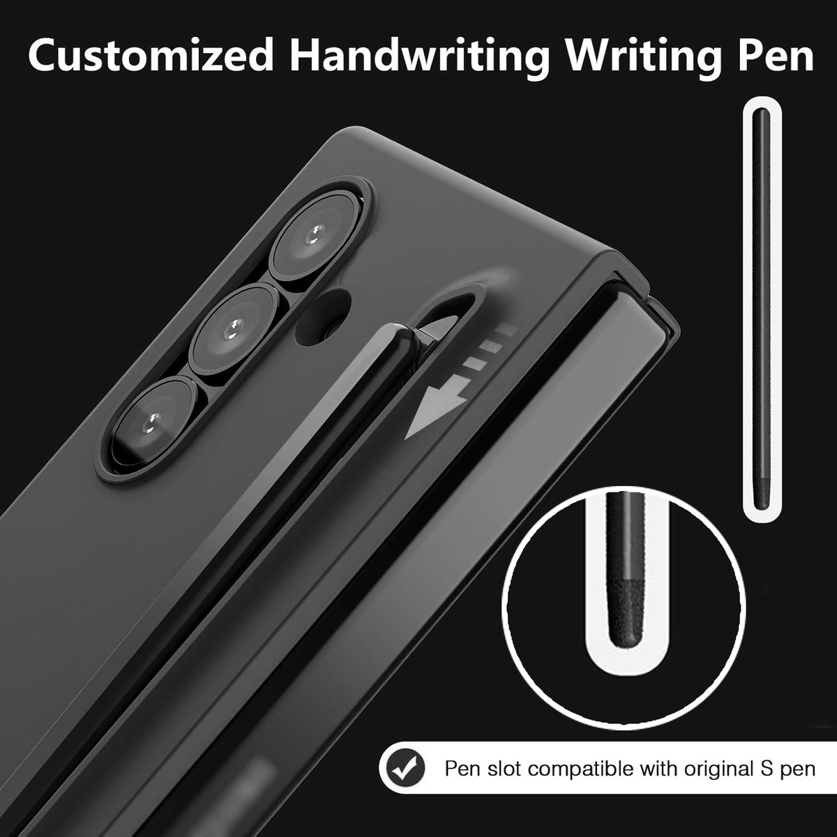 FUNDA CASE + LAPIZ PARA GALAXY Z FOLD7 FOLD 7 + STYLUS BLACK - 4