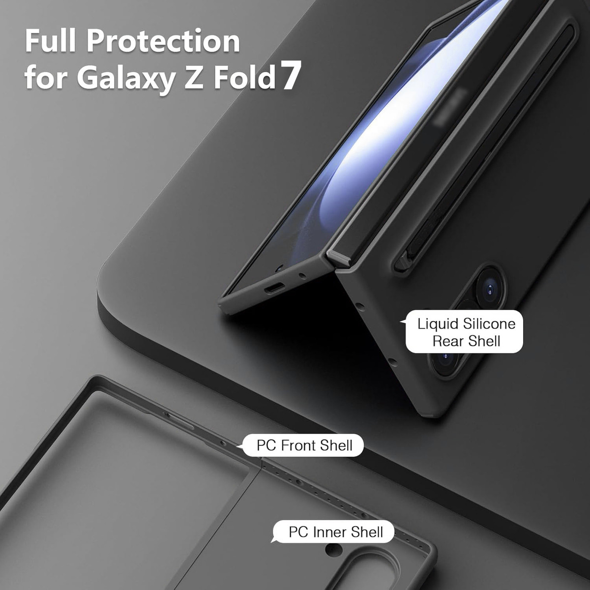 FUNDA CASE + LAPIZ PARA GALAXY Z FOLD7 FOLD 7 + STYLUS BLACK - 6