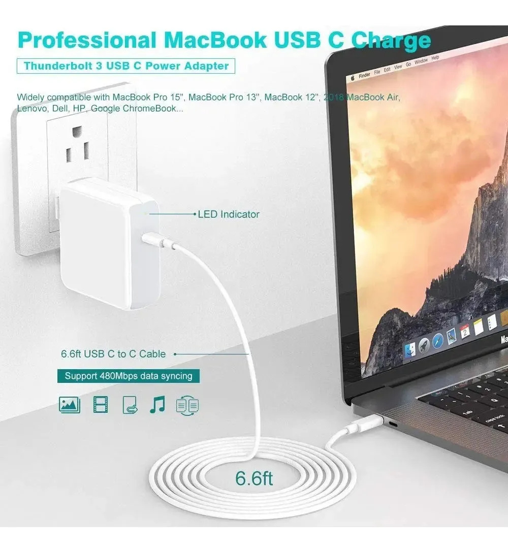 CARGADOR DE PARED SZPOWER USB C 87W PARA MACBOOK NEO 13 (2026) A3404 - 6