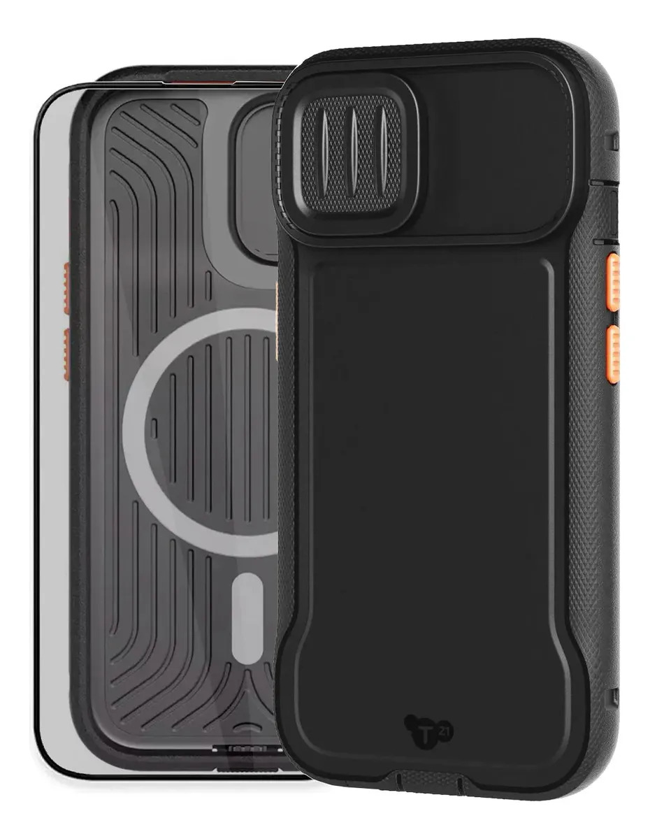 CASE + MICA TECH21 EVO MAX (MAG) PARA IPHONE 15 NORMAL 6.1 - 1