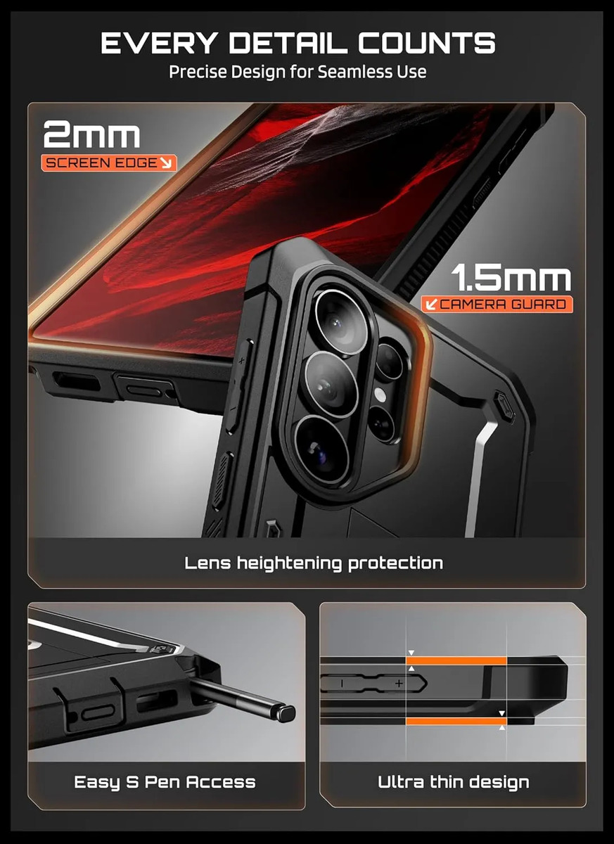 CASE SUPCASE UB PRO 360° PARA GALAXY S26 ULTRA BLACK + MICA - 5