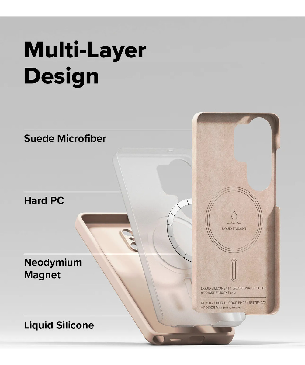 CASE RINGKE SILICONE (MAG) PARA GALAXY S26 ULTRA PINK SAND - 6