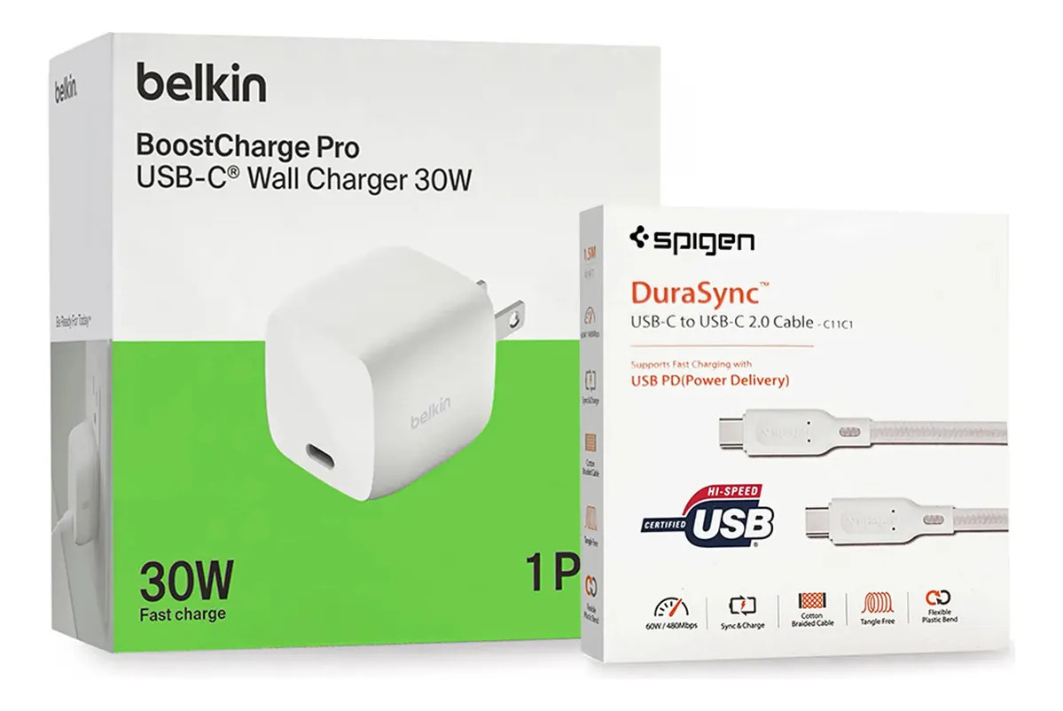 CARGADOR DE PARED BELKIN 30W PARA IPHONE 17E (2026) + CABLE - 2