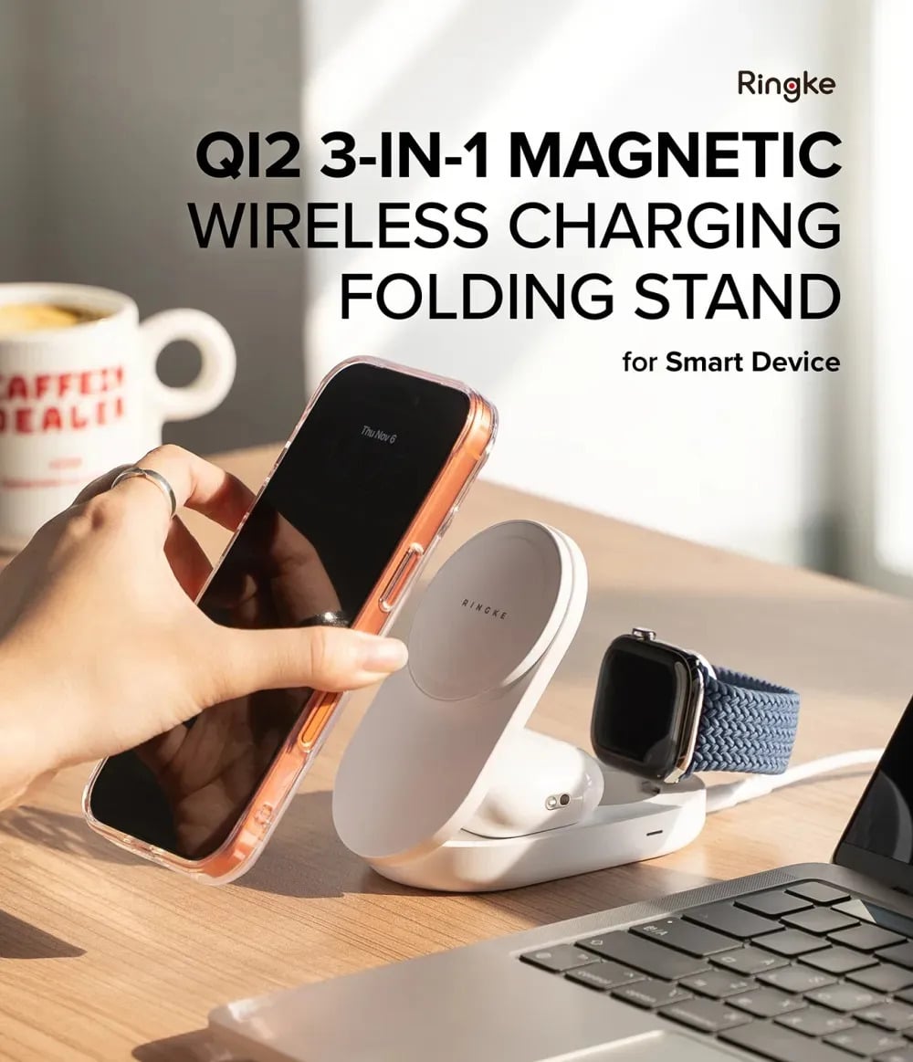 RINGKE CARGADOR 3EN1 QI2 25W (MAG) PARA IPHONE 14 PRO MAX 6.7 / IPHONE 14 PRO 6.1 / IPHONE 14 NORMAL 6.1 / IPHONE 14 PLUS 6.7 - 3