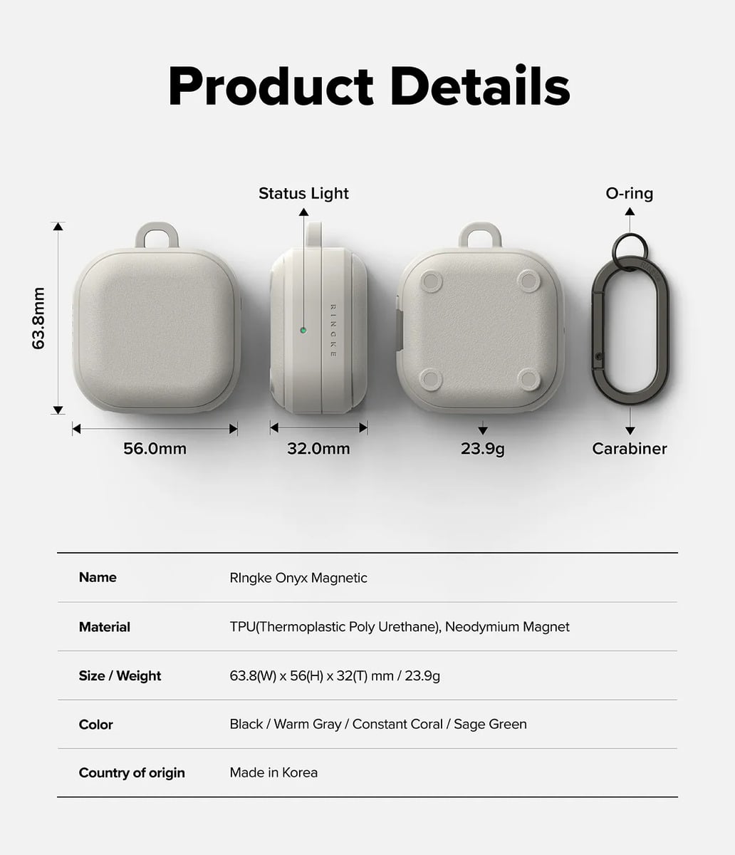 CASE RINGKE ONYX (MAG) PARA GALAXY BUDS4 / BUDS4 PRO W. GRAY - 4
