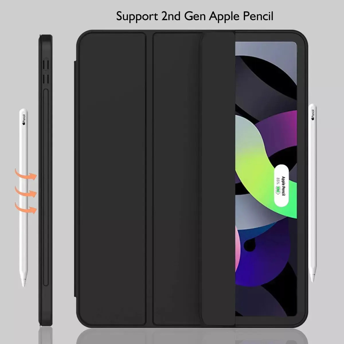 MICA + SMART CASE PARA IPAD AIR 11 M4 CHIP (2026) A3459 A3460 A3463 NEGRO - 3