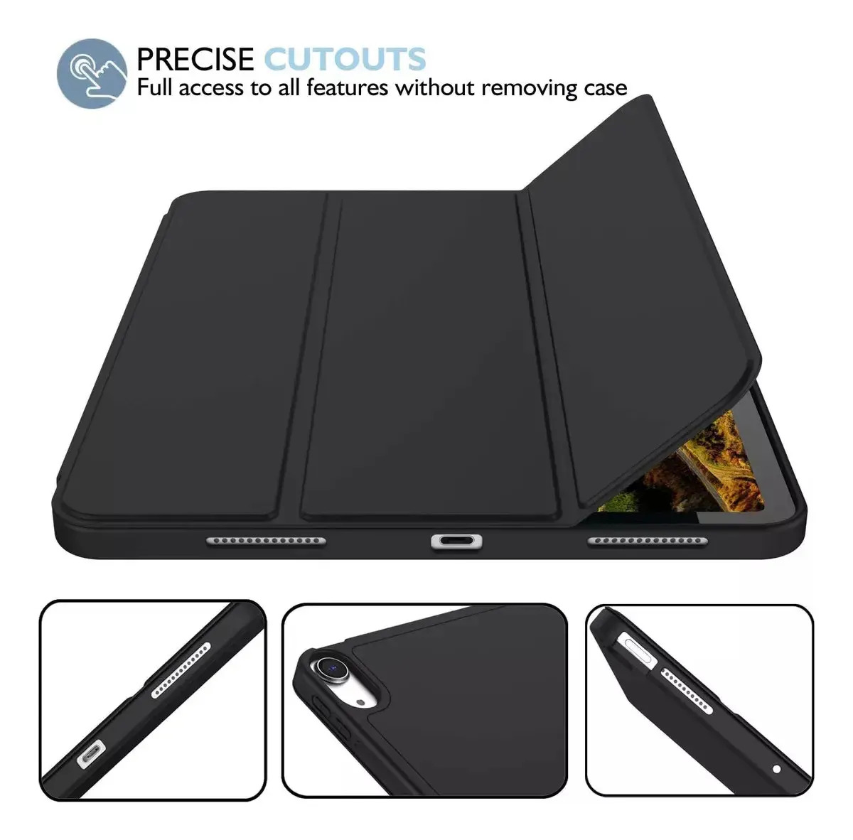 MICA + SMART CASE PARA IPAD AIR 11 M4 CHIP (2026) A3459 A3460 A3463 NEGRO - 4