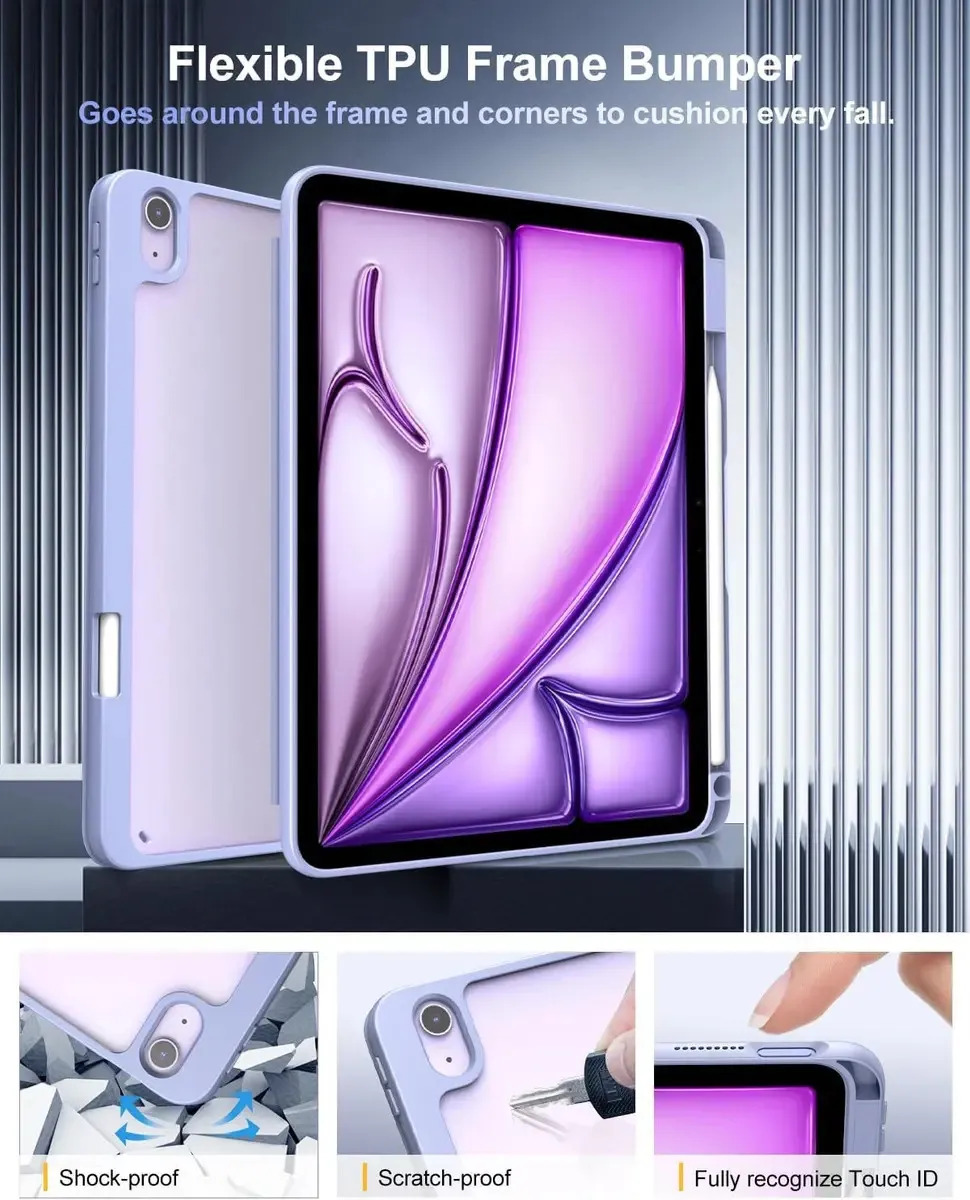 FUNDA CASE PARA IPAD AIR 11 M4 CHIP (2026) A3459 A3460 A3463 LAVANDA - 5