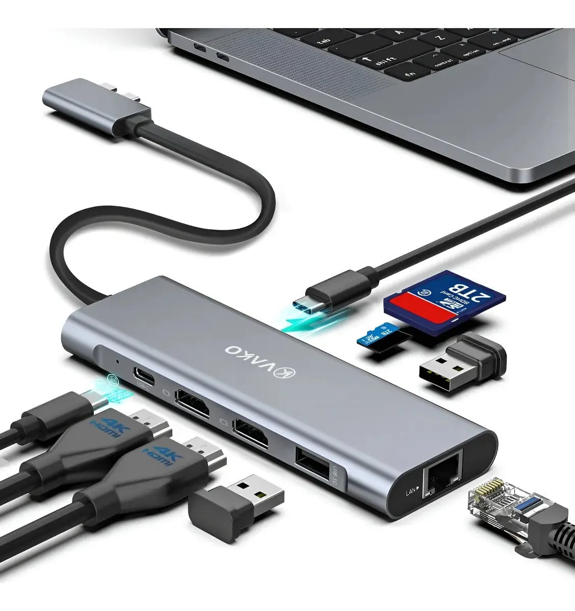 ADAPTADOR HUB VAKO HDMI RED PARA MACBOOK NEO 13 (2026) A3404 - 1