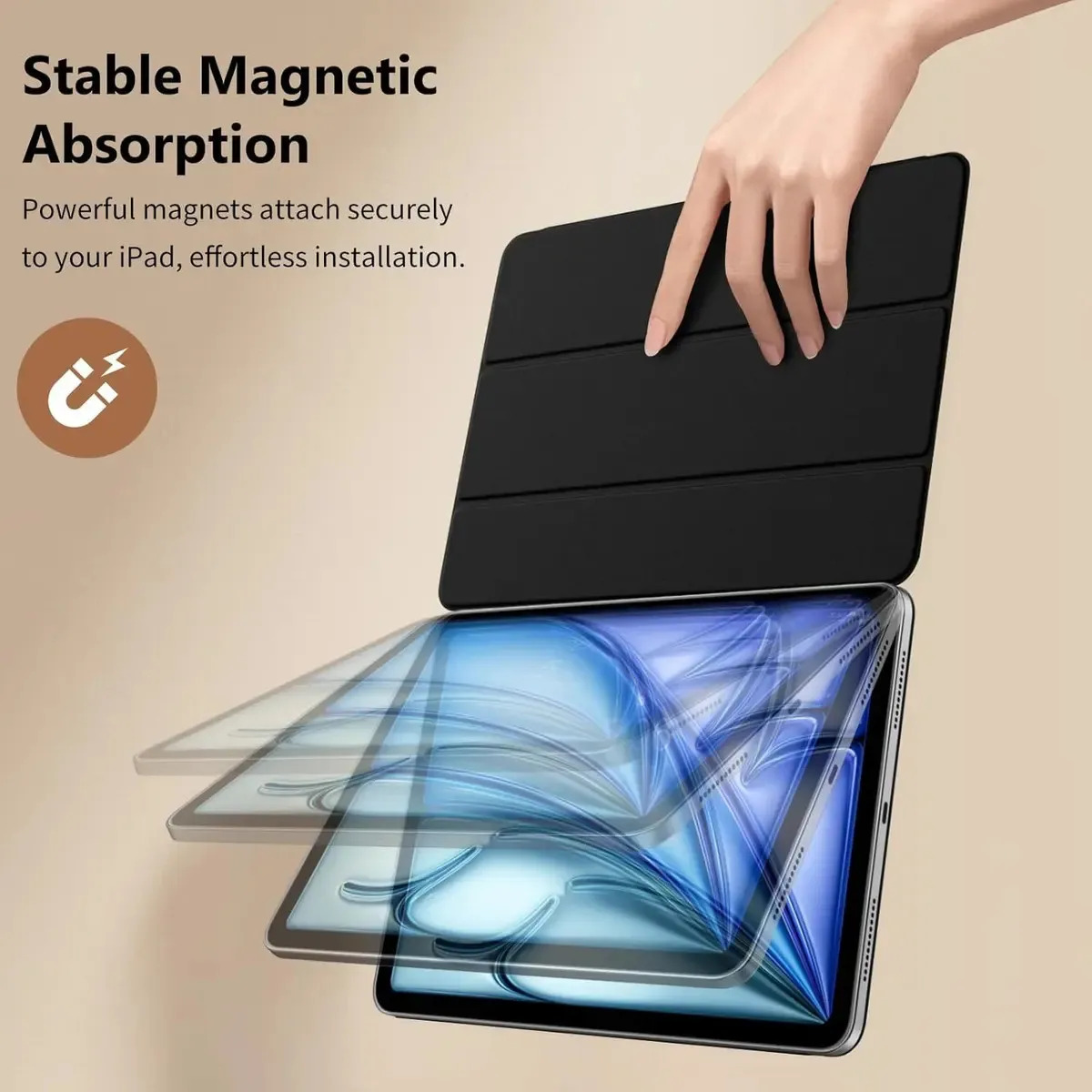 MOKO SMART FOLIO PARA IPAD AIR 13 M4 CHIP (2026) A3461 A3462 A3464 NEGRO - 2
