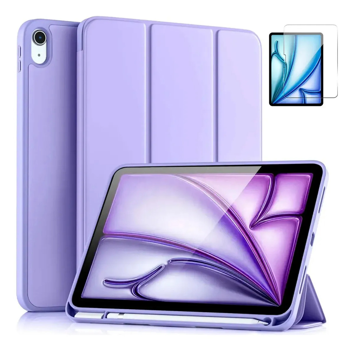 MICA + SMART CASE PARA IPAD AIR 11 M4 CHIP (2026) A3459 A3460 A3463 LILA - 1