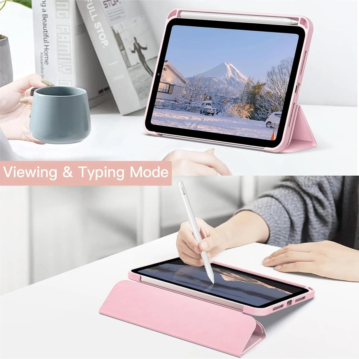 SMART CLEAR CASE PARA IPAD MINI 7 GEN A2993 A2995 ROSE - 3