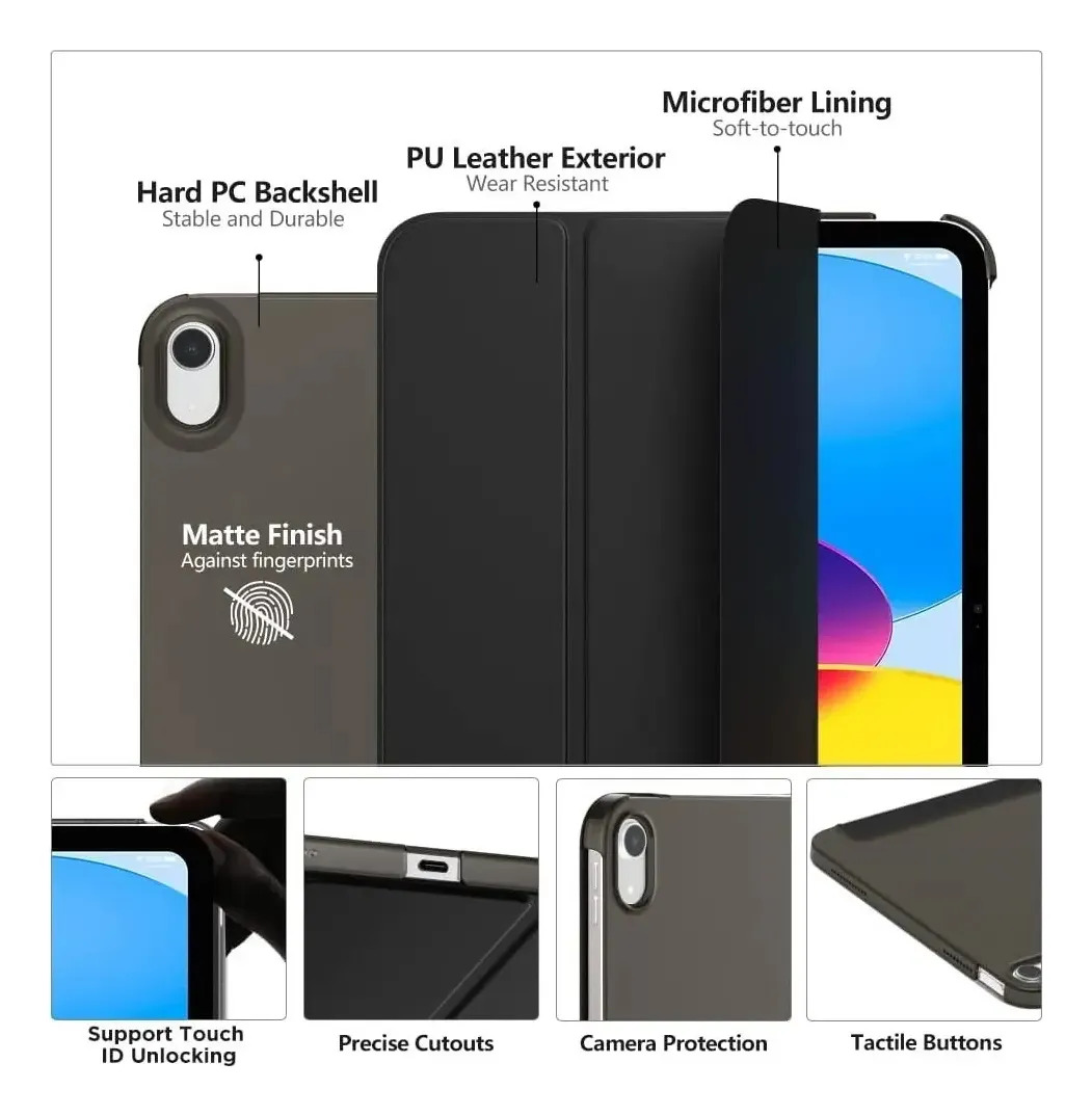 CASE MOKO SMARTSHELL PARA IPAD 10MA GEN (2022) A2696 A2757 - 4