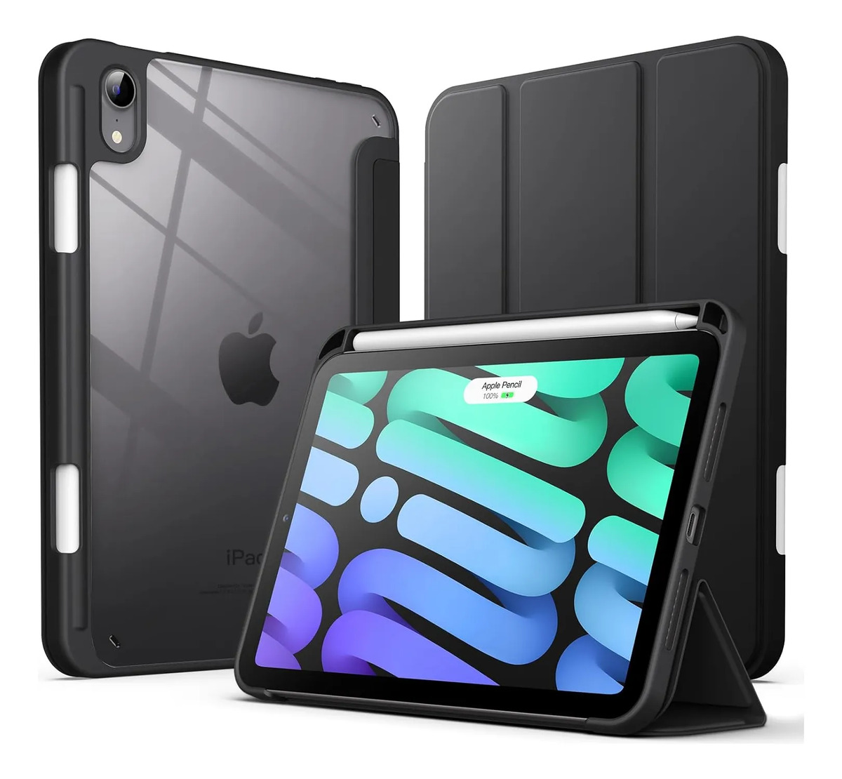 SMART CLEAR CASE PARA IPAD MINI 6 GEN A2567 A2568 BLACK - 1