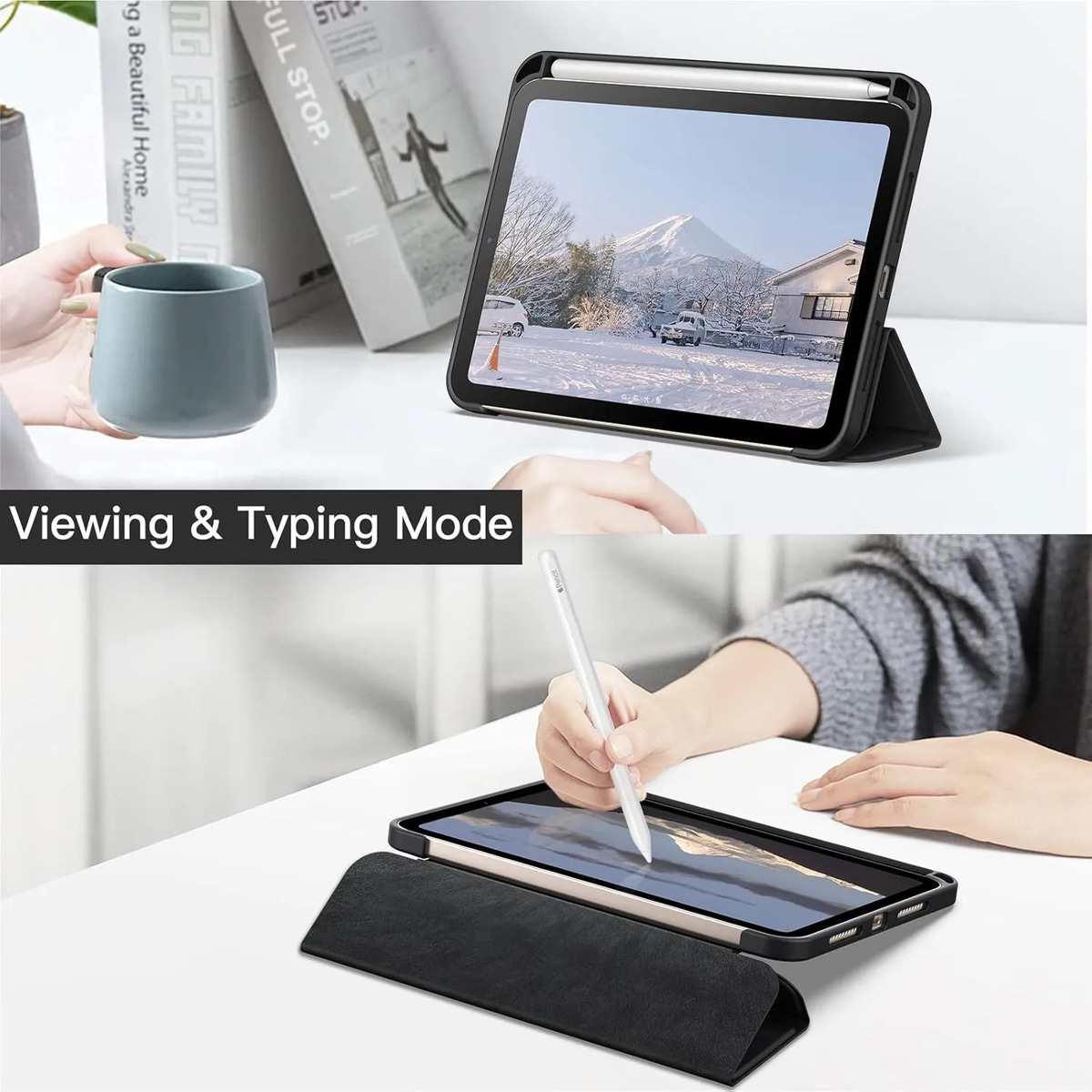 SMART CLEAR CASE PARA IPAD MINI 6 GEN A2567 A2568 BLACK - 4