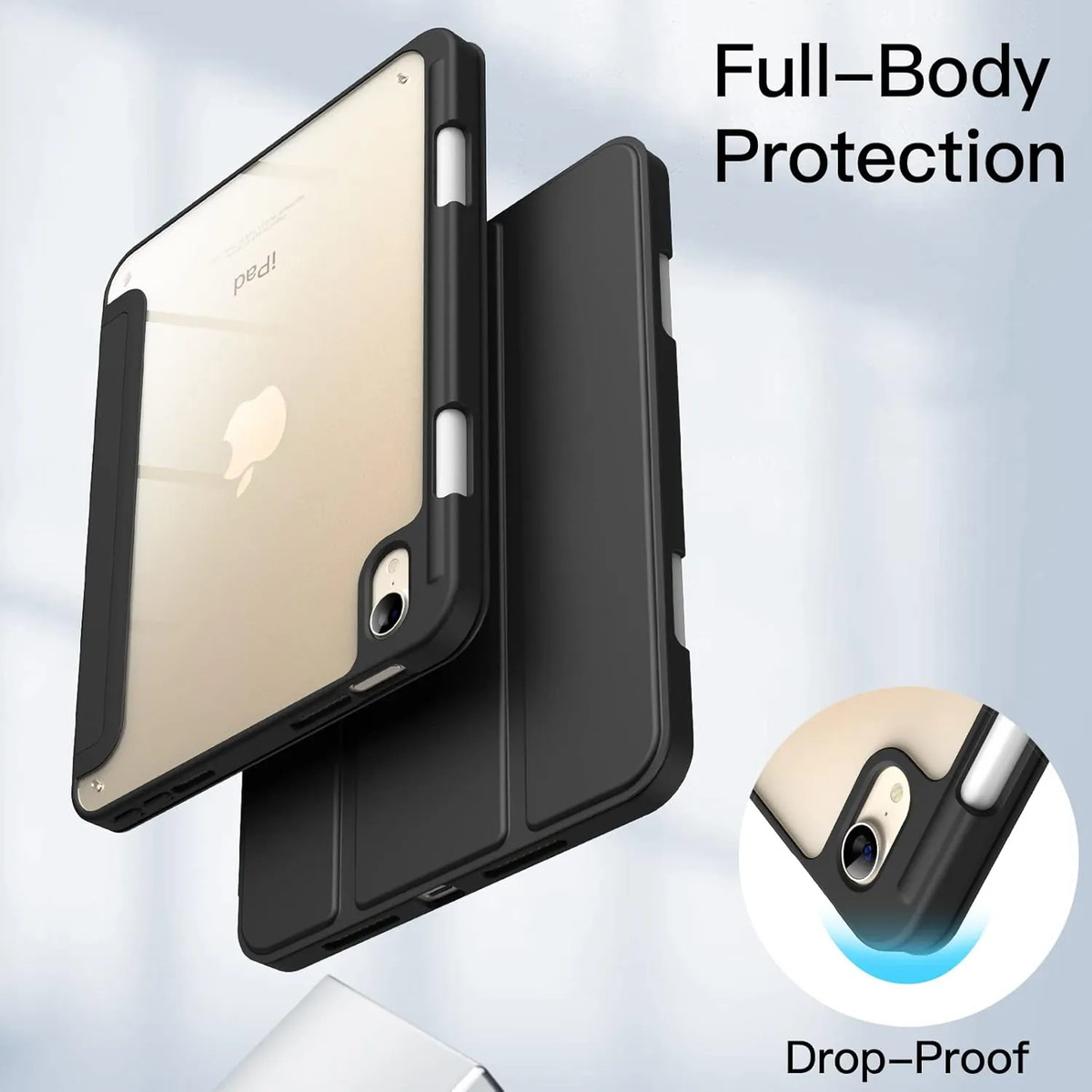 SMART CLEAR CASE PARA IPAD MINI 6 GEN A2567 A2568 BLACK - 6