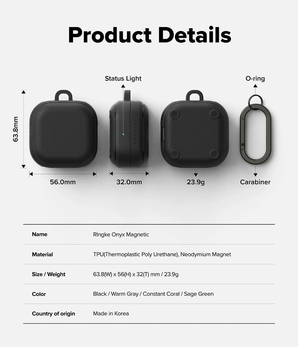 CASE RINGKE ONYX (MAG) PARA GALAXY BUDS4 / BUDS4 PRO NEGRO - 4