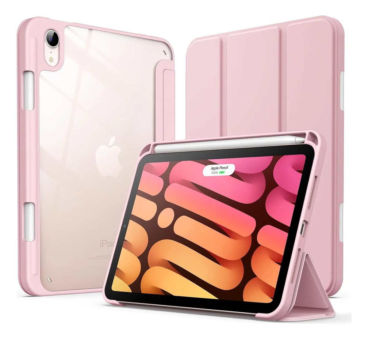 SMART CLEAR CASE PARA IPAD MINI 6 GEN A2567 A2568 ROSE - 1