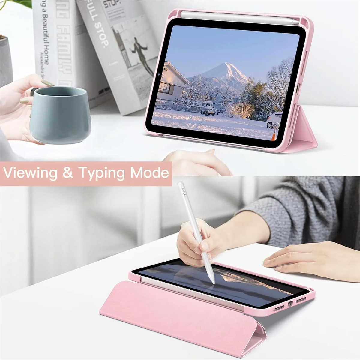 SMART CLEAR CASE PARA IPAD MINI 6 GEN A2567 A2568 ROSE - 3