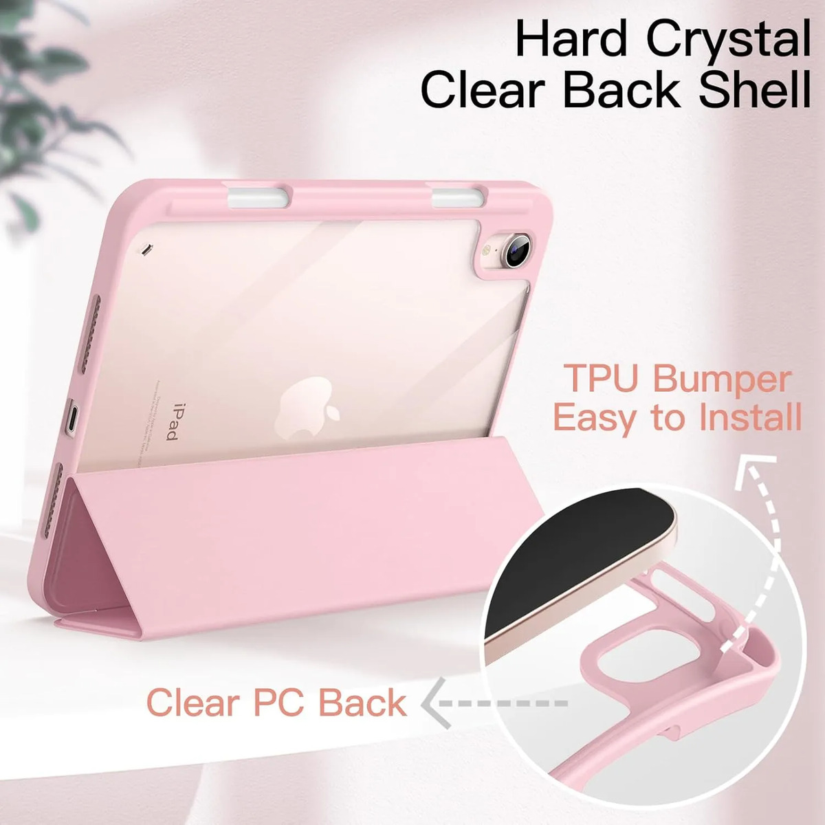 SMART CLEAR CASE PARA IPAD MINI 6 GEN A2567 A2568 ROSE - 4