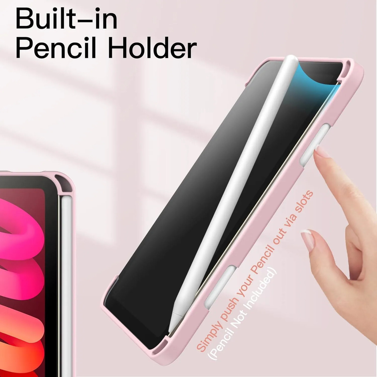 SMART CLEAR CASE PARA IPAD MINI 6 GEN A2567 A2568 ROSE - 6