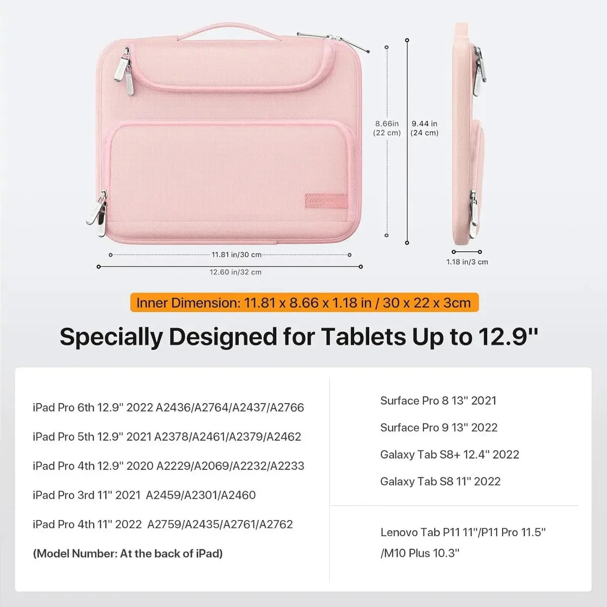 FUNDA MOKO BAG PARA IPAD AIR 13 M4 CHIP (2026) A3461 A3462 A3464 ROSA MATE - 6
