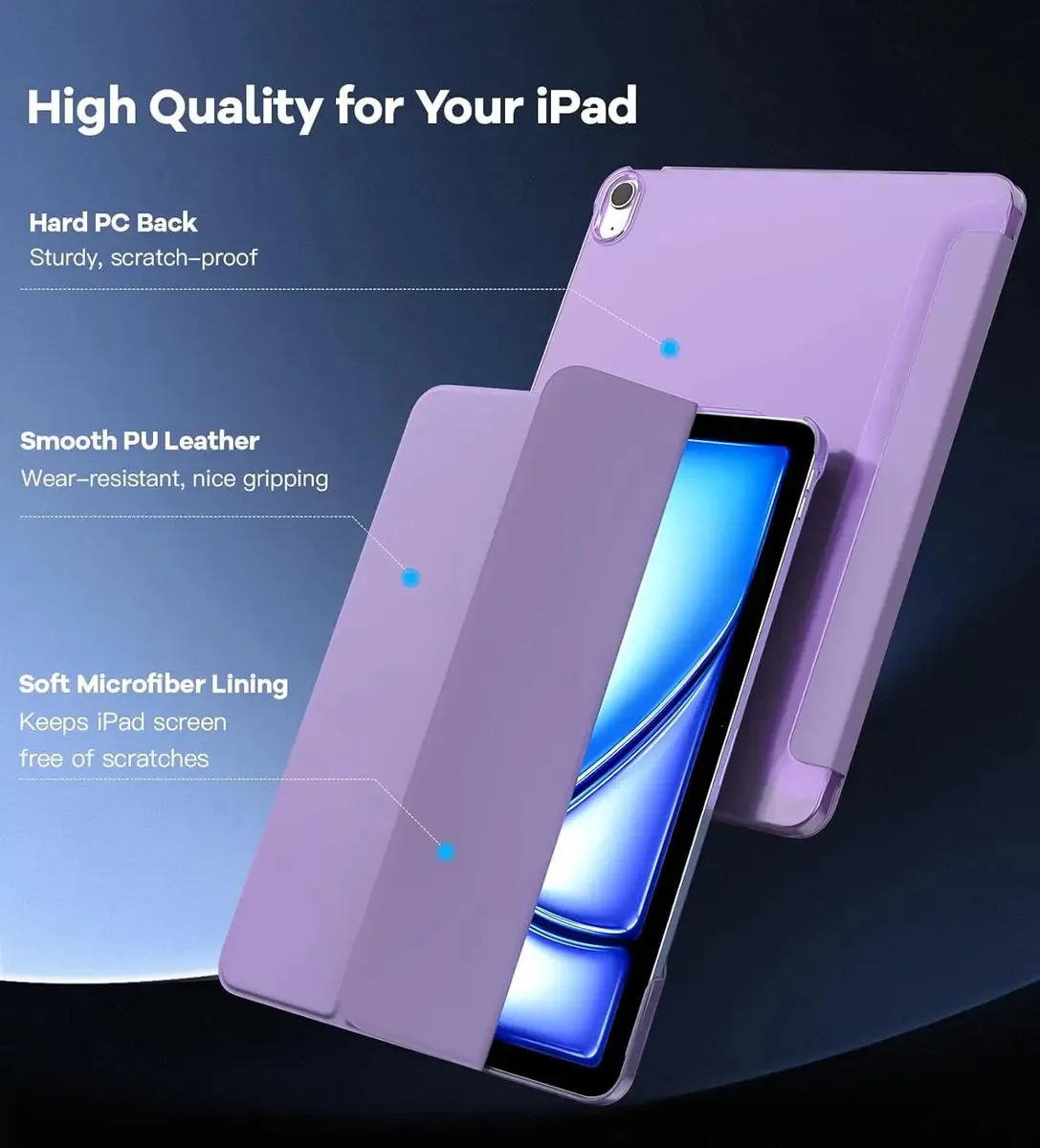 SMART CASE MOKO PARA IPAD AIR 13 M4 CHIP (2026) A3461 A3462 A3464 TARO PURPLE - 4
