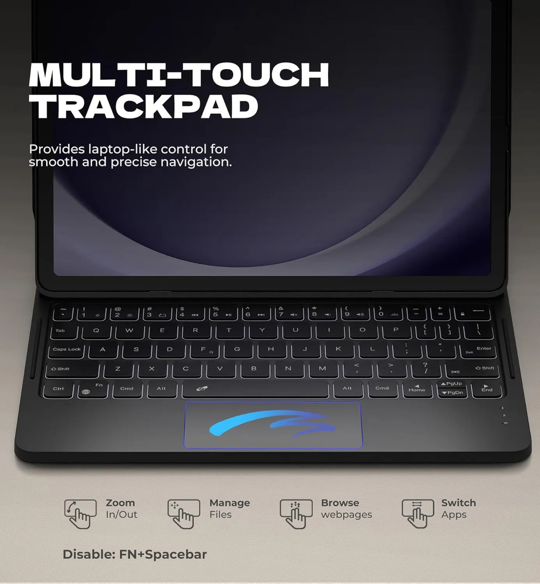 TECLADO DEXNOR (MAG) TOUCH PARA GALAXY TAB A9 PLUS X210 X216 - 6