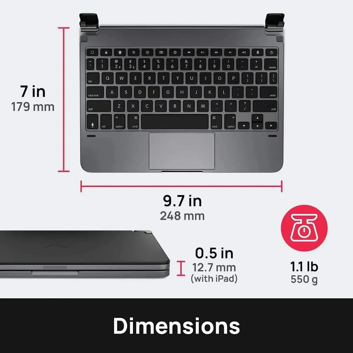 TECLADO BRYDGE BACKLIT TOUCH PARA IPAD AIR 11 M4 CHIP (2026) A3459 A3460 A3463 - 4