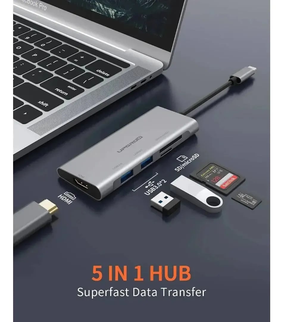 ADAPTADOR HUB UPGROW 5EN1 PARA MACBOOK NEO 13 (2026) A3404 - 3