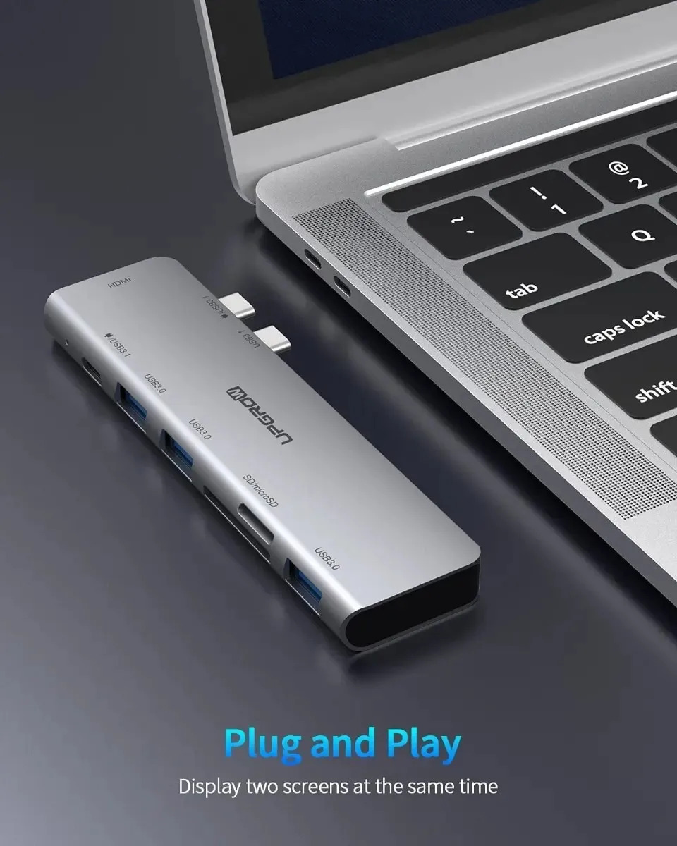 ADAPTADOR HUB UPGROW USB C PARA MACBOOK NEO 13 (2026) A3404 - 6