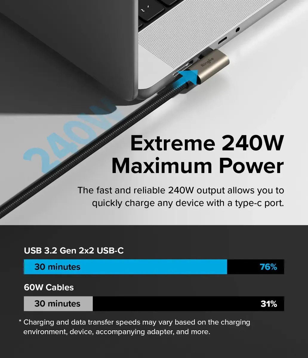 CABLE RINGKE 240W USB-C 2M PARA MACBOOK NEO 13 (2026) A3404 - 4