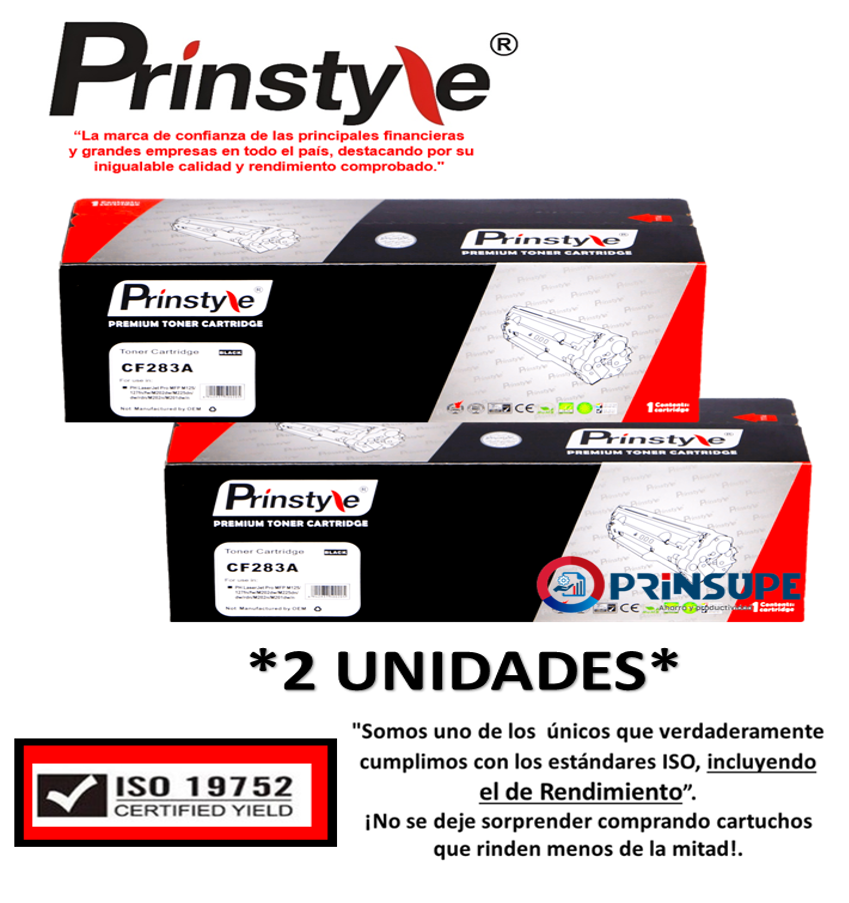 TÓNER PRINSTYLE BLANCO 1.600 PÁG 83A 2 UNIDADES ISO 19752 - 1