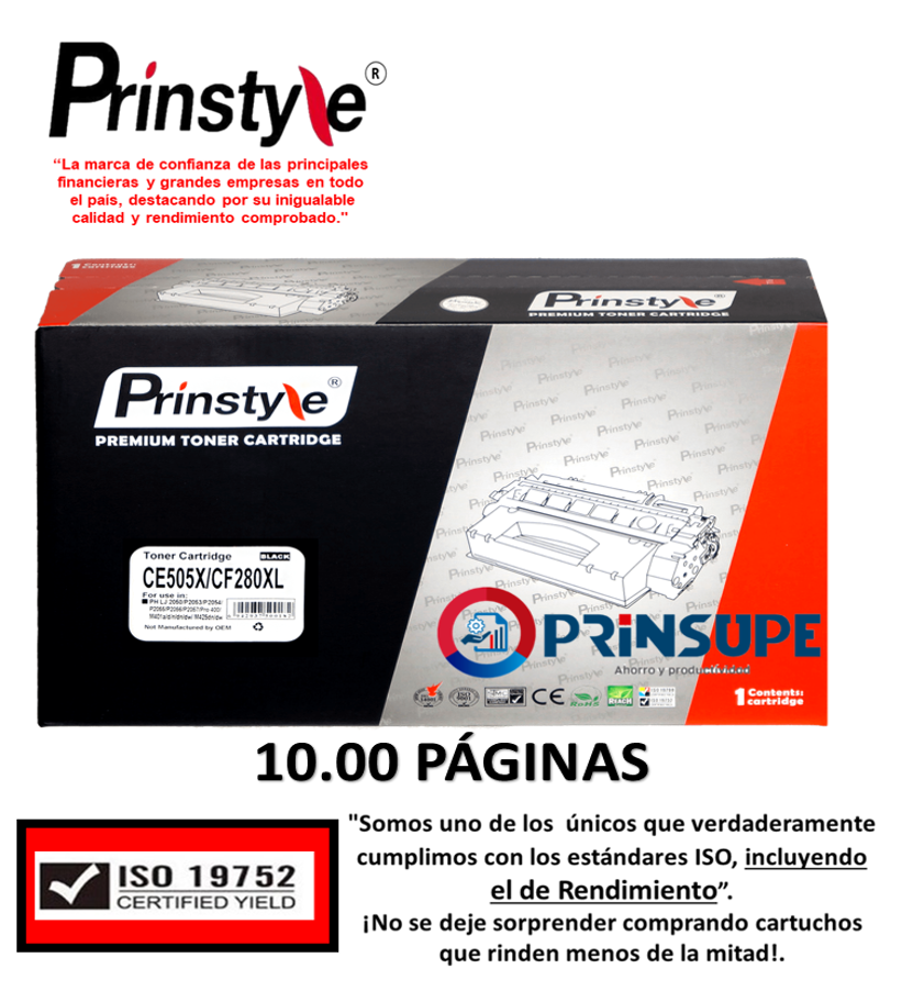 TÓNER PRINSTYLE NEGRO 10.000 PÁG 80X CF280X ALTO RENDIMIENTO - 1