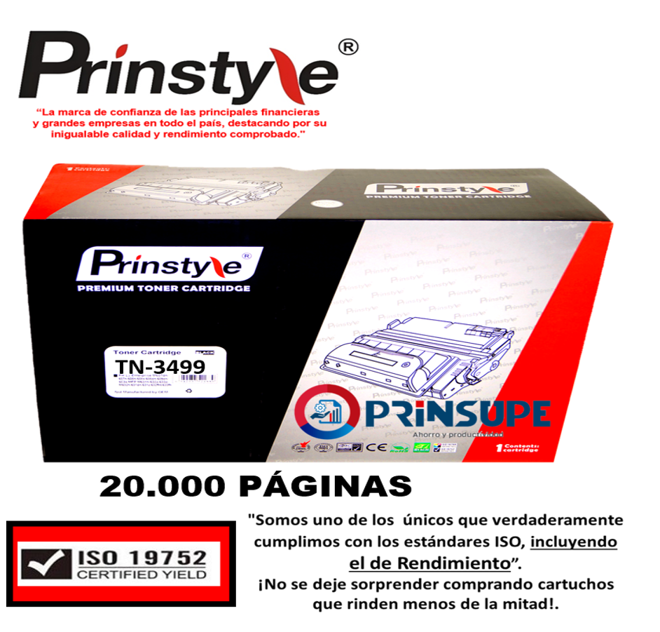 TONER PRINSTYLE TN 3499  (TN-3479) P/BROTHER 20.000PÁG ISO 19752 ALTO RENDIMIENTO - 1
