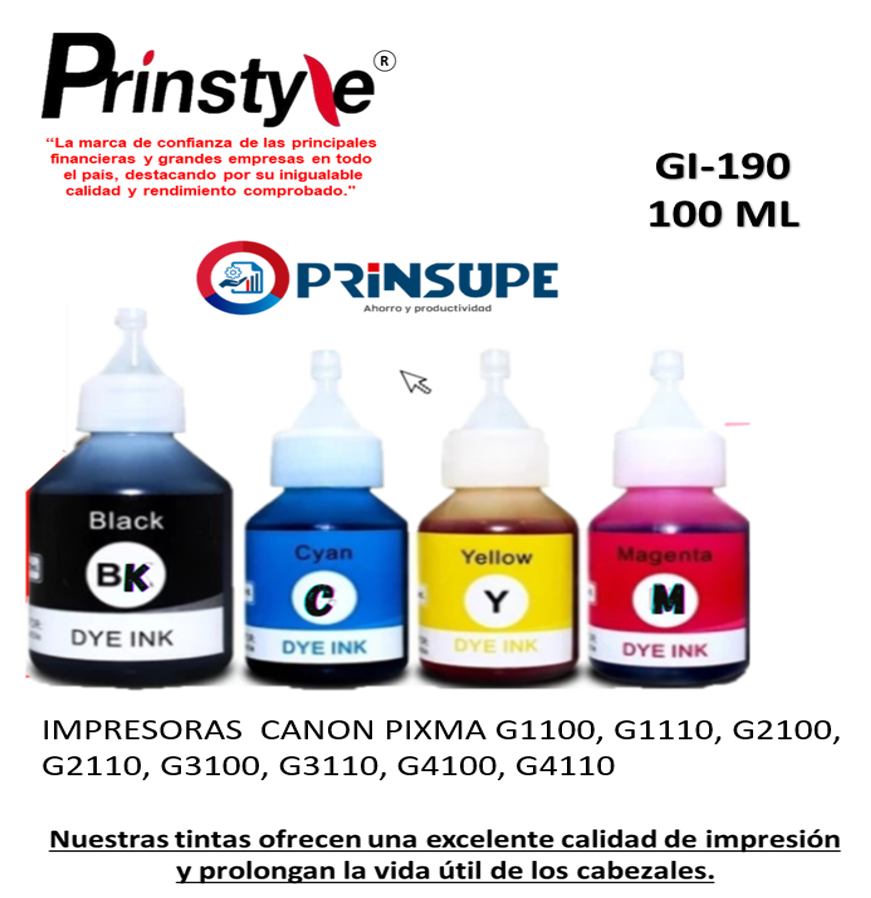 TINTAS BROTHER COMPATIBLES BT6001- BT5001 (4 COLORES B-C-M-Y) - 1