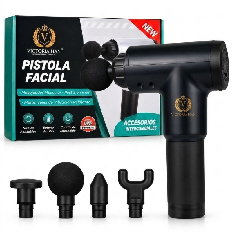 PISTOLA DE MASAJES PROFESIONAL VICTORIA HAN/NEGRO - 1