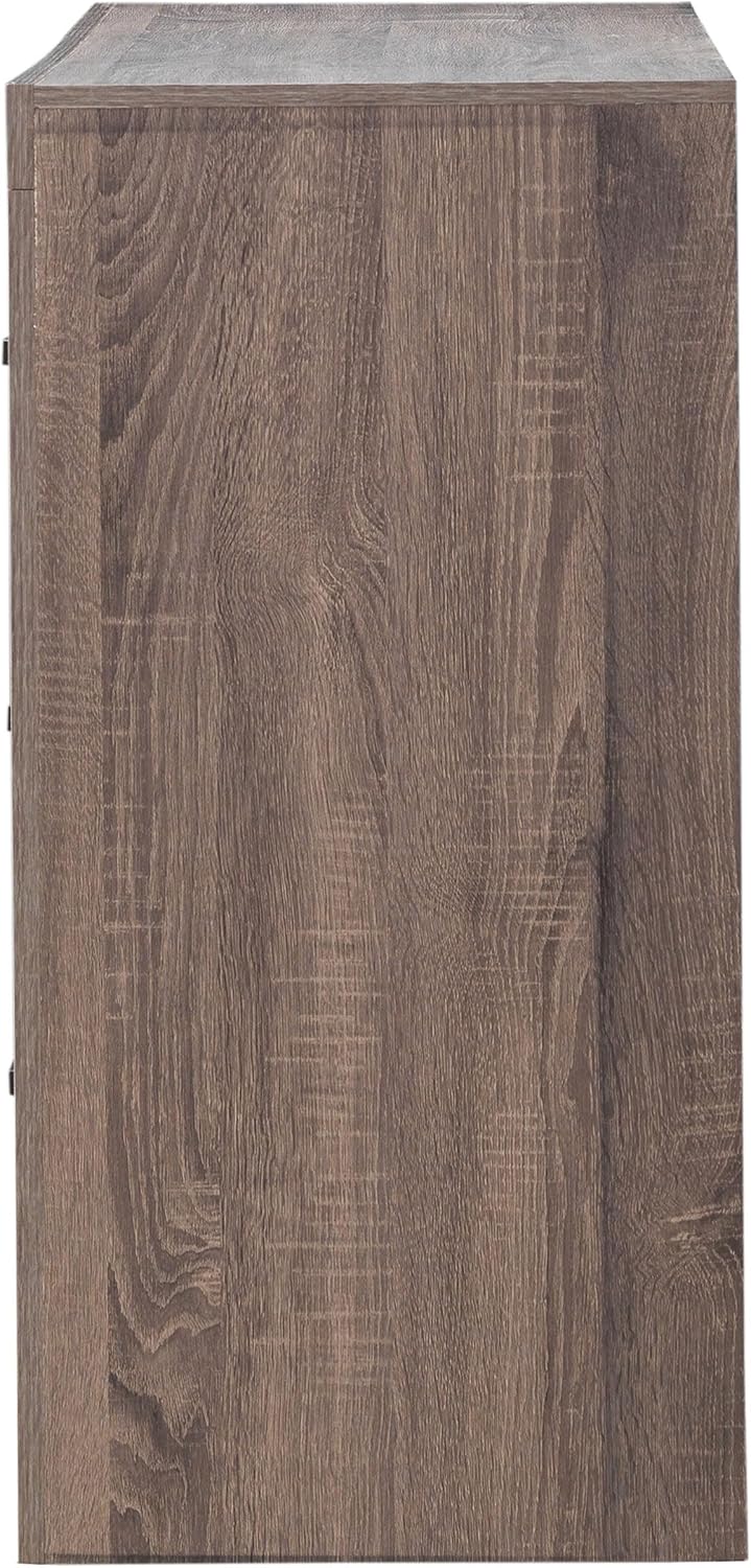 COMODA BRANT 6 CAJONES TIRADORES NEGROS MUEBLE ROBLE NORDICO 83X148CM - 8