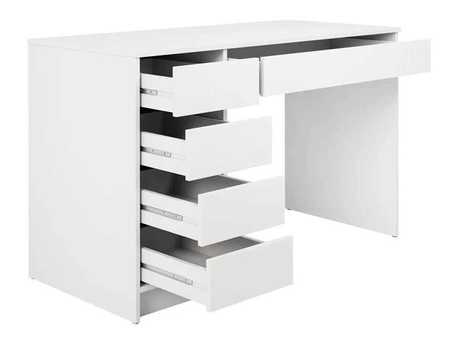 ESCRITORIO GANTE OFICINA MODERNO 5 CAJONES COLOR BLANCO - 4