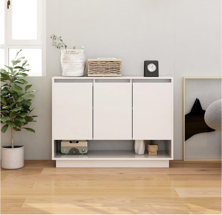 APARADOR WORDEN 3 PUERTAS UN ESTANTE BAJO COLOR BLANCO MATE 97X31X75 - 1