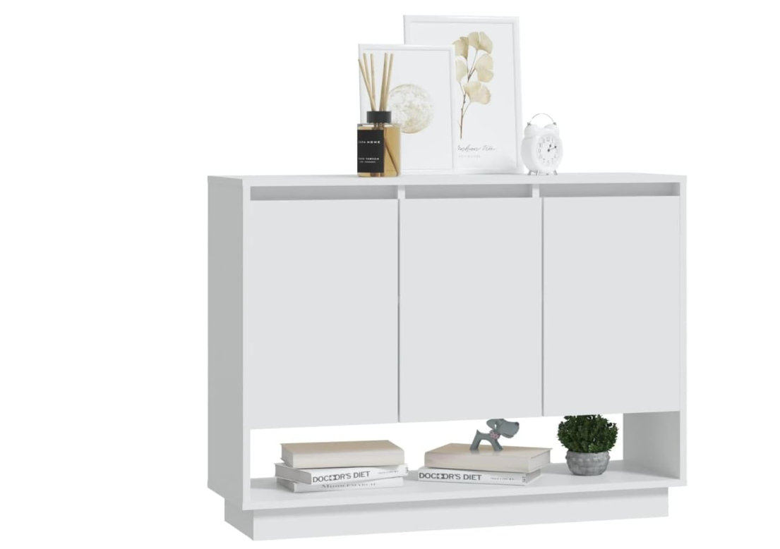 APARADOR WORDEN 3 PUERTAS UN ESTANTE BAJO COLOR BLANCO MATE 97X31X75 - 6