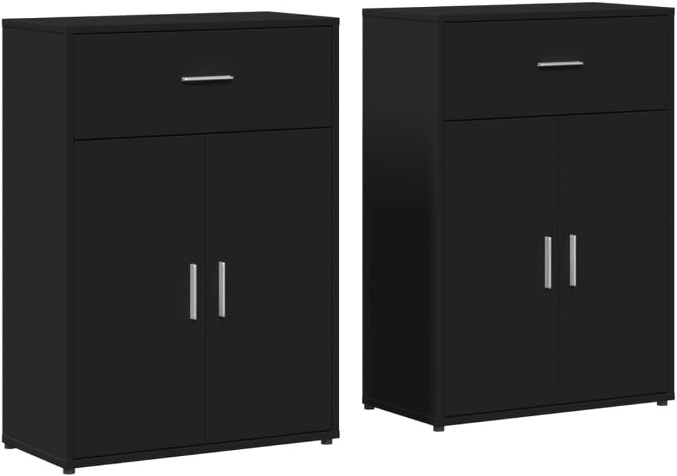 APARADOR SEJOUR 2 PIEZAS 2 CAJONES 4 PUERTAS NEGRO 120 CM - 2