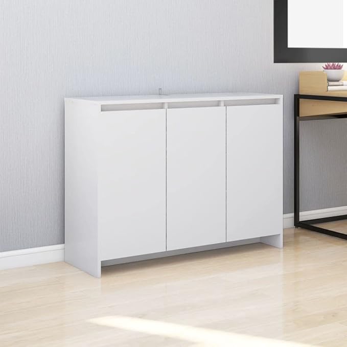 APARADOR JERY MODERNO 3 PUERTAS CON ESTANTES INTERNOS BLANCO 75X102 CM - 1