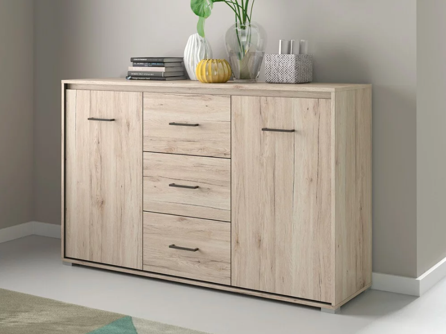 APARADOR BULENA 3 CAJONES 2 PUERTAS COLOR TOSCANA 142X88CM - 1